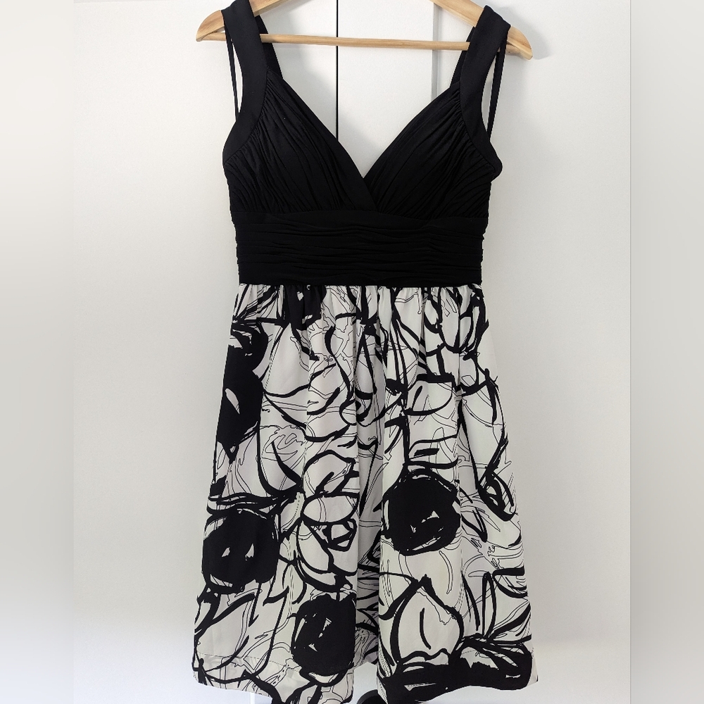 Max & Cleo Black and White Floral Dress